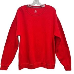 Athletic Works Sweater Mens‎  Large 42-44 Red Cotton Sweatshirt Pullover Comfort